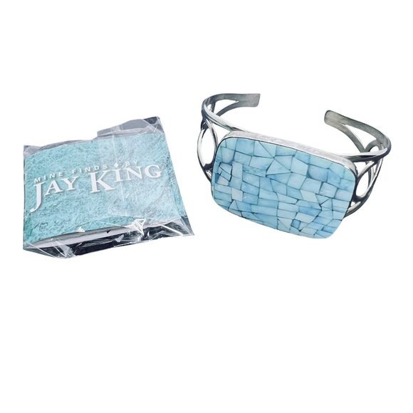 Jay King Mine Finds Sterling Silver And Mosaic Turquois Cuff Bracelet (5929) - Picture 1 of 5